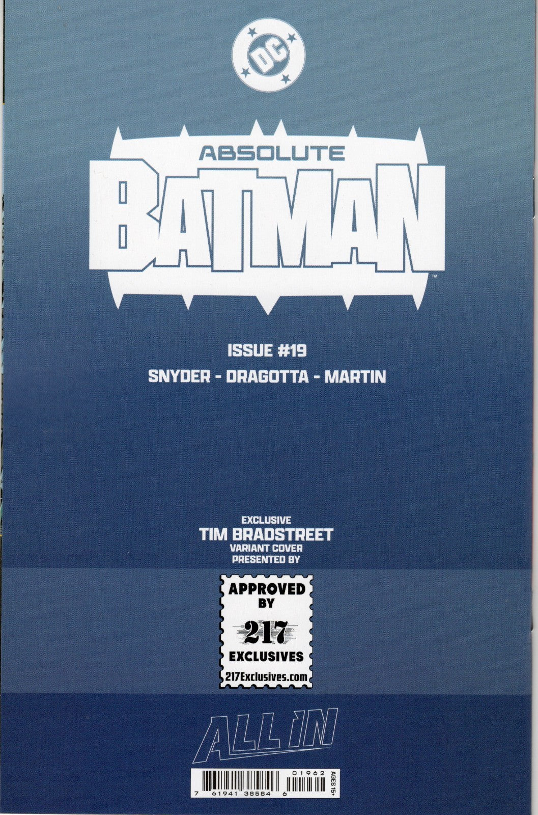 Absolute Batman #19 217 Exclusives Tim Bradstreet Trade Dress 1st Scarecrow