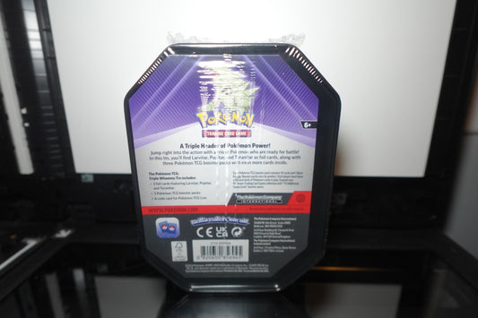 Pokemon TCG 2024 Tyranitar Metal Tin with 3 Foil Cards 3 Boosters & Online Code