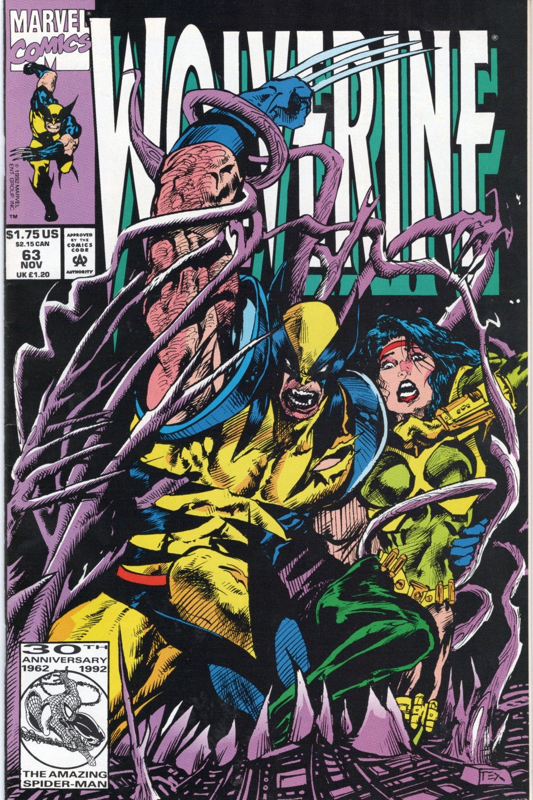 WOLVERINE # 63 VF DIRECT COPY MARVEL COMICS 1992 VF