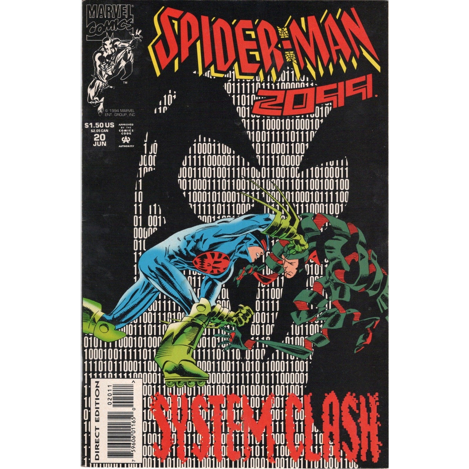 Spider-Man 2099 #20 Marvel Comics 1994 System Clash Miguel O'Hara Direct Edition