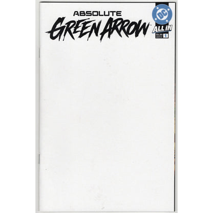 Absolute Green Arrow 1 DC All In Blank Sketch Variant Cover NM