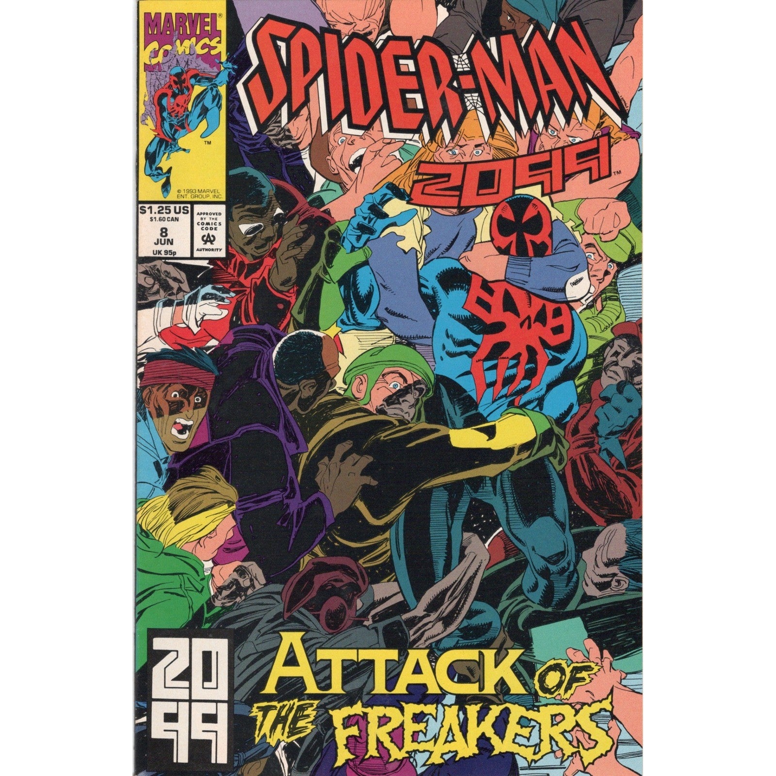 Spider-Man 2099 #8 Marvel Comics 1993 Attack of the Freakers VF Direct Edition
