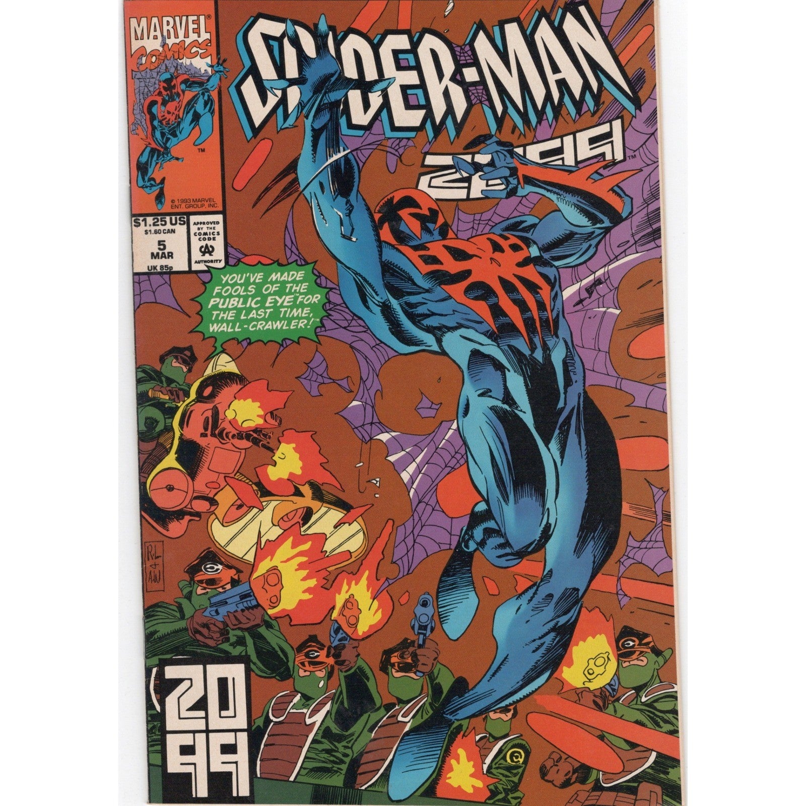 Spider-Man 2099 #5 Marvel Comics 1993 VF Direct Edition Miguel O'Hara Copper Age