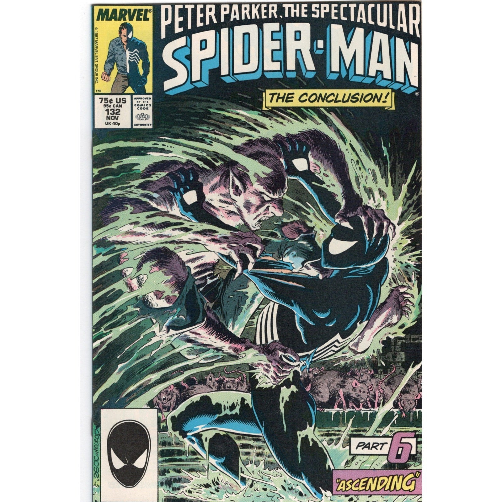 Spectacular Spider-Man 132 Kraven's Last Hunt Part 6 1987 VF Direct Edition