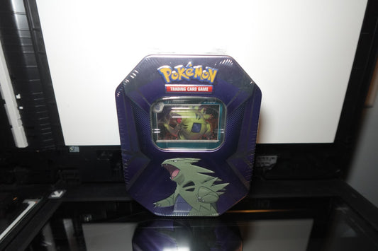 Pokemon TCG 2024 Tyranitar Metal Tin with 3 Foil Cards 3 Boosters & Online Code