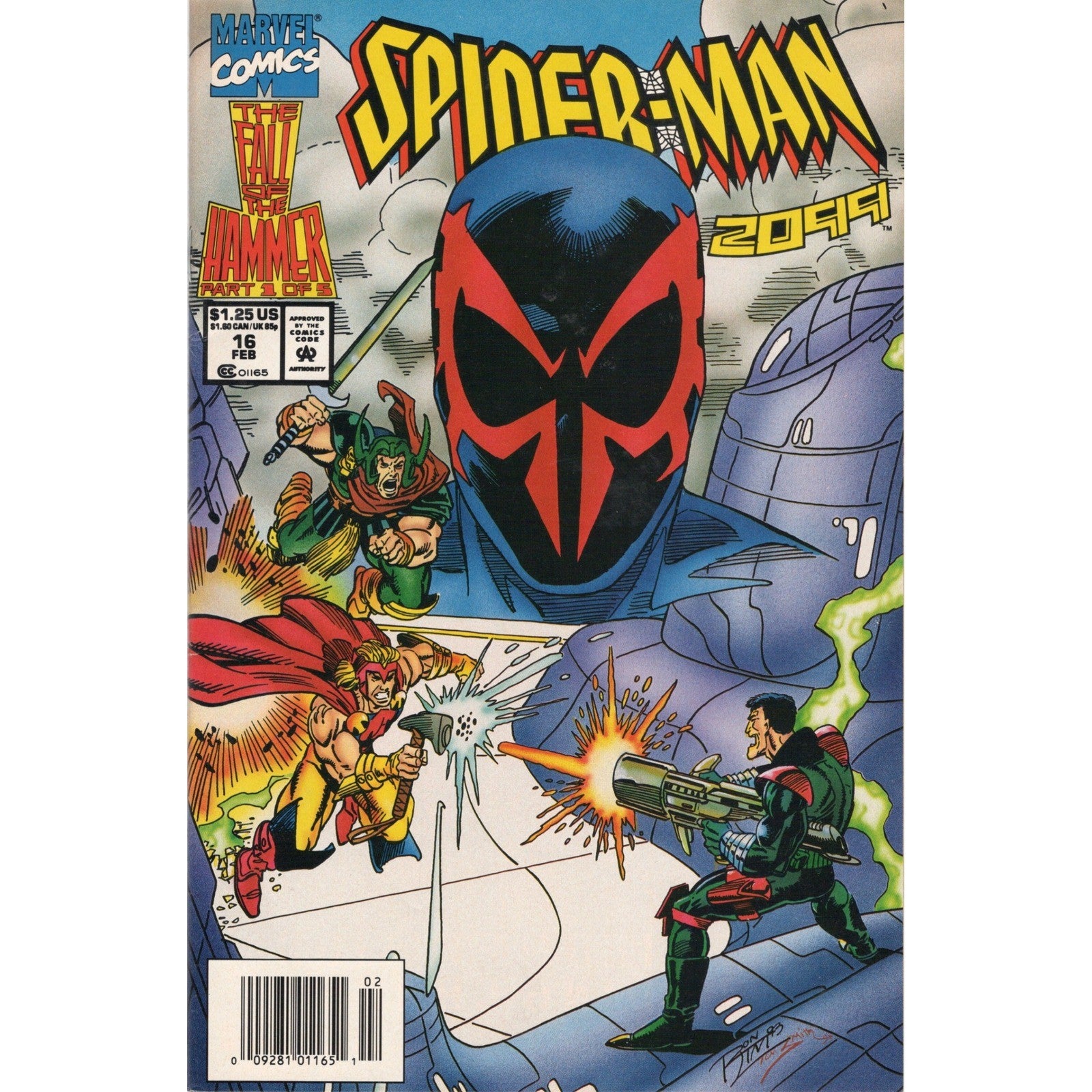 Spider-Man 2099 #16 Marvel Comics 1994 Fall of the Hammer Part 1 Newsstand VF
