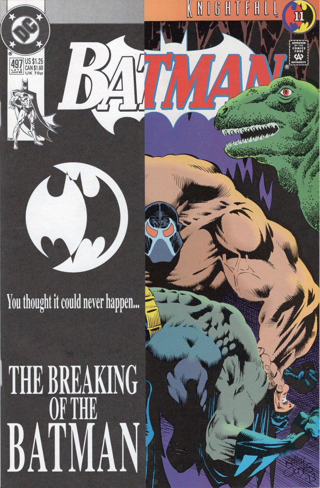 BATMAN (Vol 1, 1993) #497 Direct Bane Breaks Batman’s Back! NM Knightfall 11