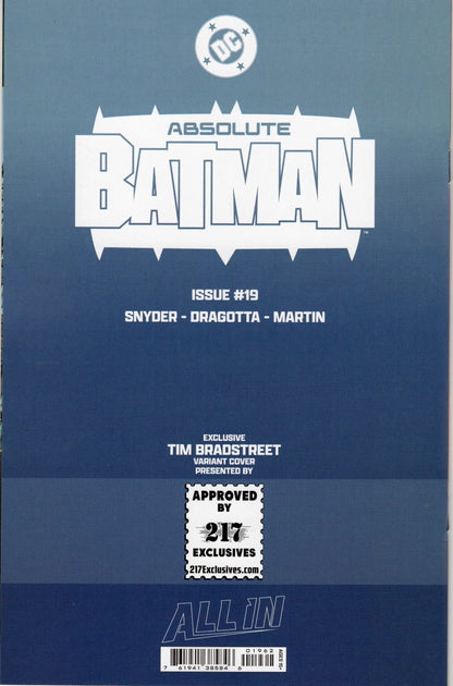 Absolute Batman #19 217 Exclusives Tim Bradstreet Trade Dress 1st Scarecrow