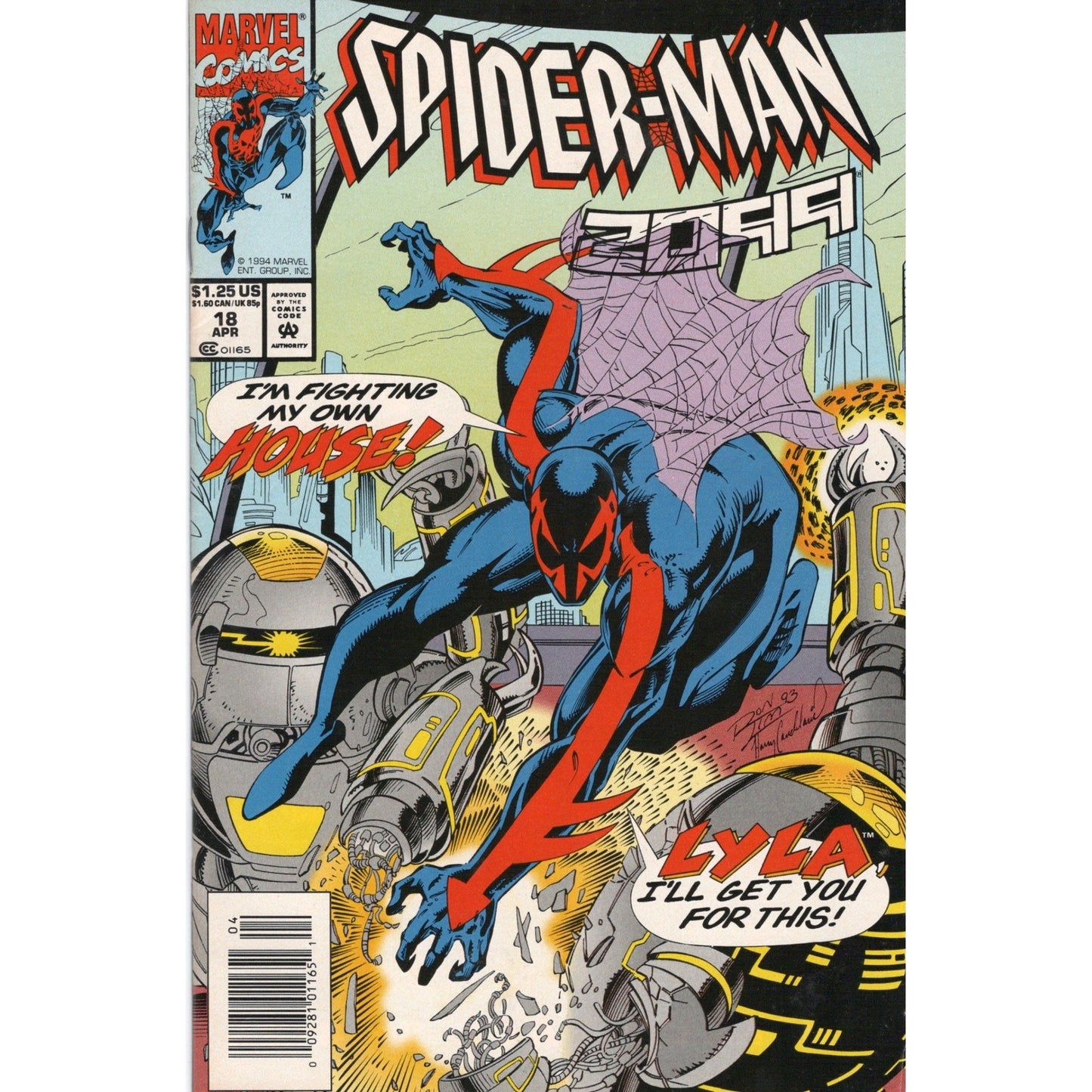 Spider-Man 2099 #18 Marvel Comics 1994 Newsstand Edition VF Rick Leonardi Art