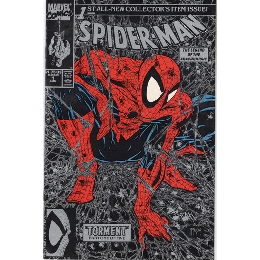 Spider-Man #1 Silver Edition Todd McFarlane Torment Marvel Comics 1990 VF/NM