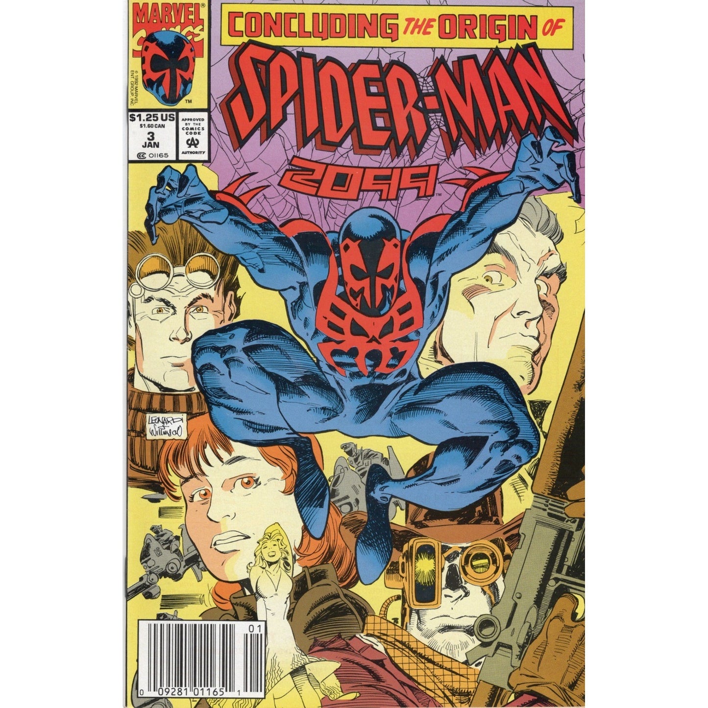 Spider-Man 2099 #3 Marvel 1993 Concluding Origin Newsstand Edition VF