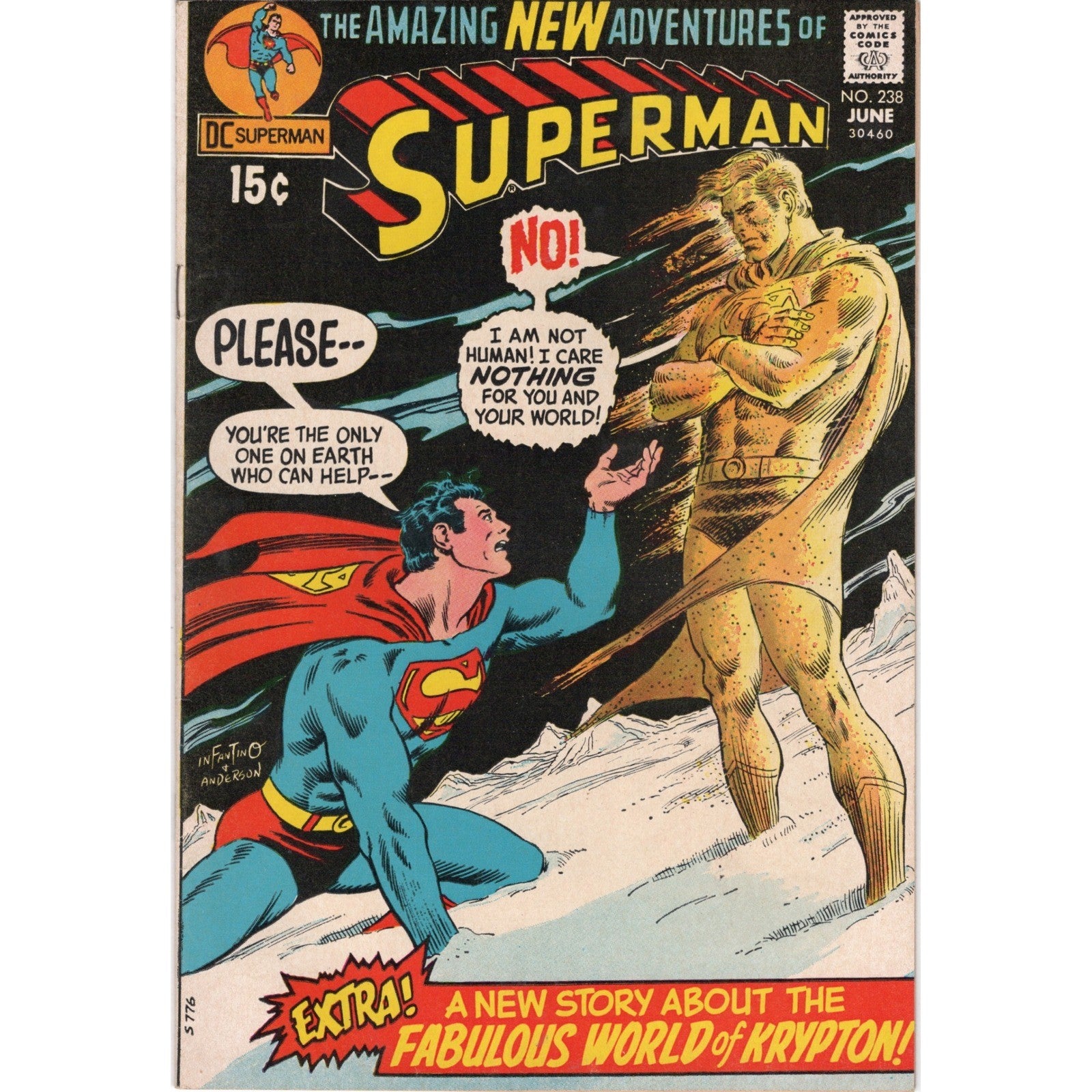 Superman 238 DC Comics 1971 Bronze Age Sandman Superman Very Fine VF