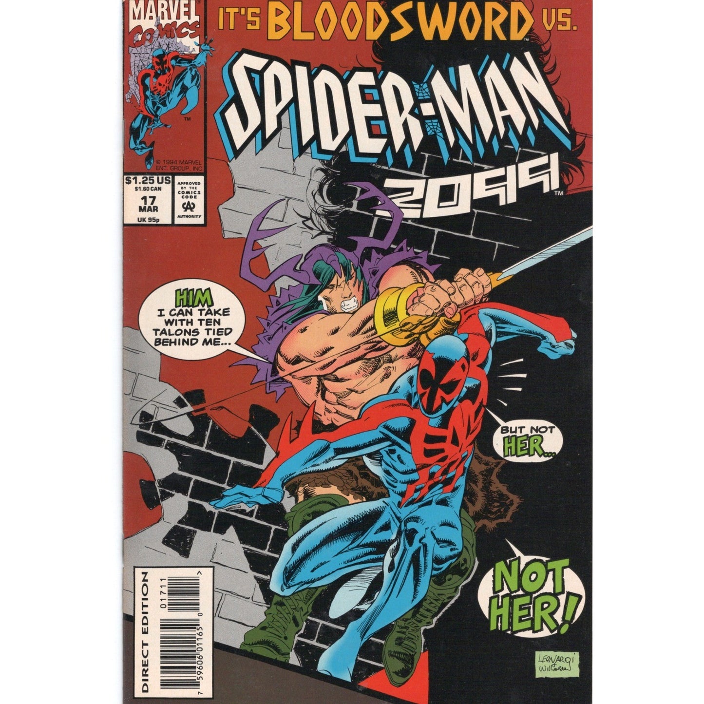 Spider-Man 2099 #17 Marvel Comics 1994 Bloodsword  VF Direct Edition