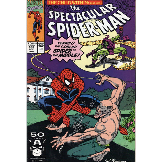 Spectacular Spider-Man 182 Marvel Comics 1991 Green Goblin Vermin VF Direct Ed