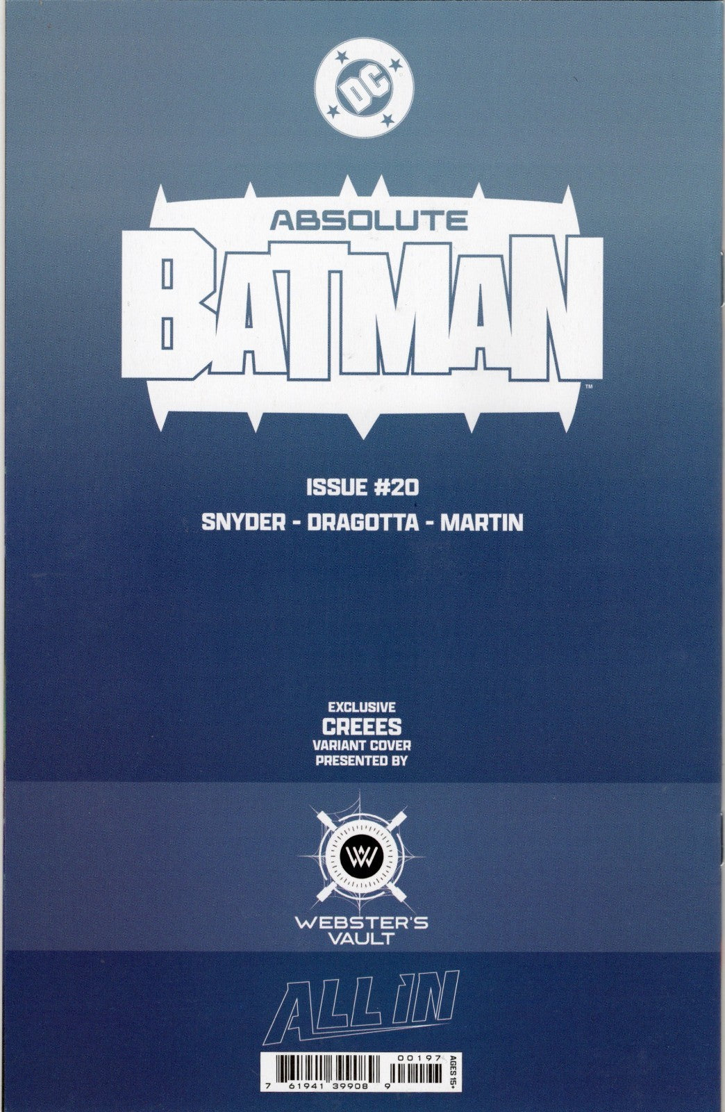 ABSOLUTE BATMAN #20 CREEES LEE VIRGIN COVER